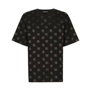 DOLCE & GABBANA Monogram Black tričko Veľkosť: XL