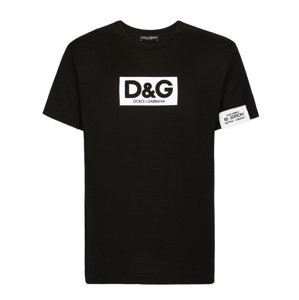 DOLCE & GABBANA Patch Black tričko Veľkosť: XXL