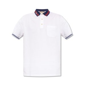 GUCCI Cotton Piquet White polo tričko Veľkosť: XL