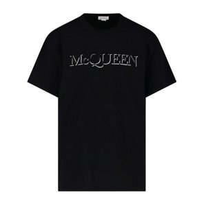 ALEXANDER MCQUEEN Embroidered Logo Black tričko Veľkosť: M
