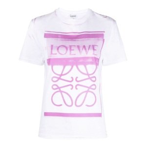 LOEWE Logo Pink White tričko Veľkosť: XS