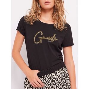 GAUDI Golden Logo Black tričko Veľkosť: S