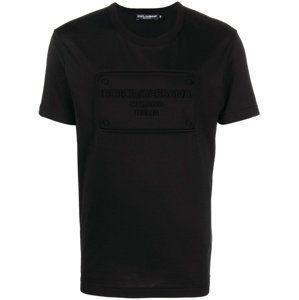 DOLCE & GABBANA Embossed Logo Black tričko Veľkosť: S