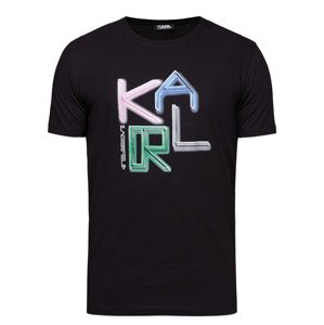 KARL LAGERFELD Neon Logo Black tričko Veľkosť: XL