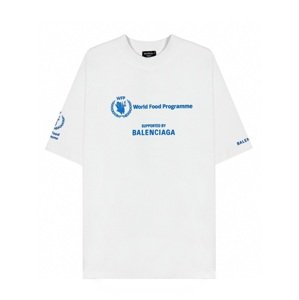 BALENCIAGA Supports The WFP White tričko Veľkosť: L