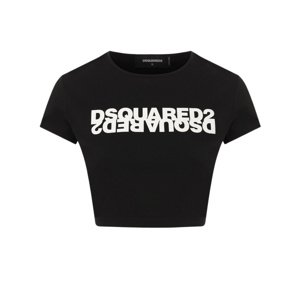 DSQUARED2 Mirror Black crop tričko Veľkosť: L