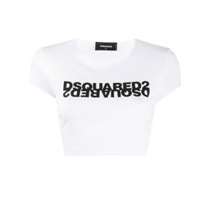 DSQUARED2 Mirror White crop tričko Veľkosť: M