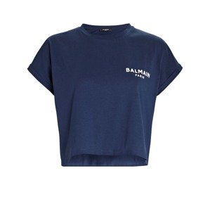 BALMAIN Paris Fit Blue crop tričko Veľkosť: XS