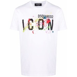 DSQUARED2 Icon Splatted White tričko Veľkosť: L