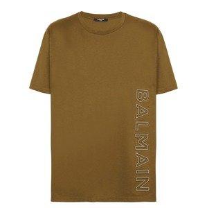 BALMAIN Aside Logo Khaki tričko Veľkosť: XL