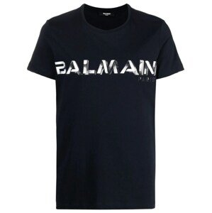 BALMAIN Paris Logo Blue tričko Veľkosť: L