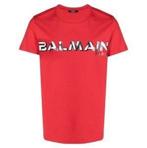 BALMAIN Paris Logo Red tričko Veľkosť: L