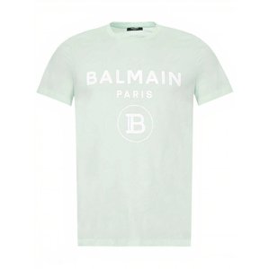 BALMAIN Paris Label Mint tričko Veľkosť: XXL