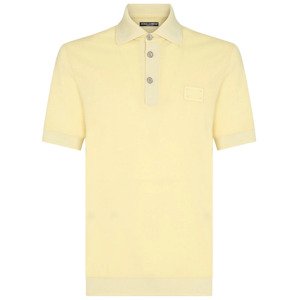 DOLCE & GABBANA Label Yellow polo tričko Veľkosť: L